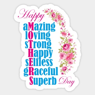 Happy Mothers Day T-Shirt Sticker